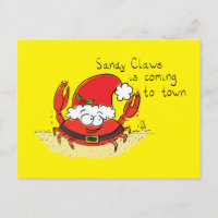 Cute Crab Christmas Funny Holiday Santa Cartoon