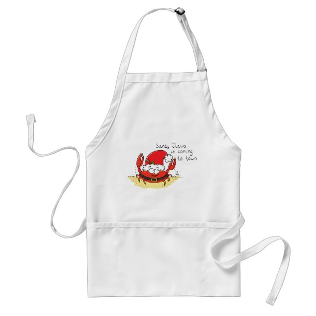Cute Crab Christmas Funny Holiday Santa Cartoon Standard Apron (Front)
