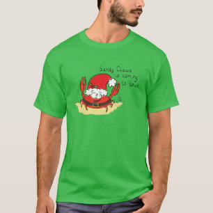 Cute Crab Christmas Funny Holiday Santa Cartoon T-Shirt