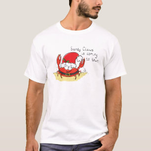 Cute Crab Christmas Funny Holiday Santa Cartoon T-Shirt