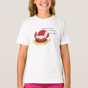 Cute Crab Christmas Funny Holiday Santa Cartoon T-Shirt