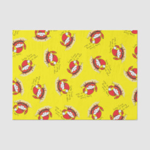 Cute Crab Christmas Funny Holiday Santa Cartoon Tissue Paper