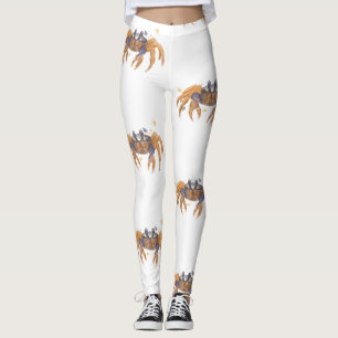 Cute crab drawing leggings