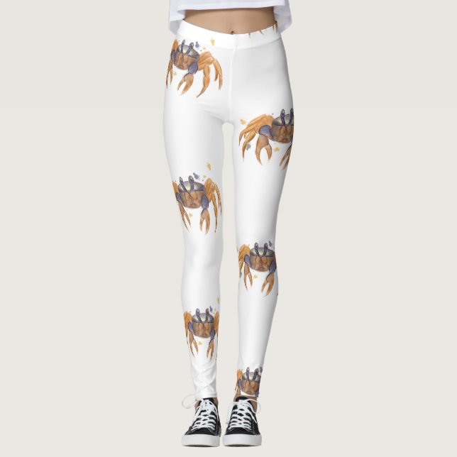 Cute crab drawing leggings (Front)