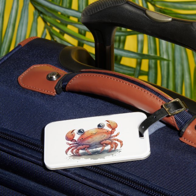 Cute Crab Luggage Tag (Front Insitu 3)