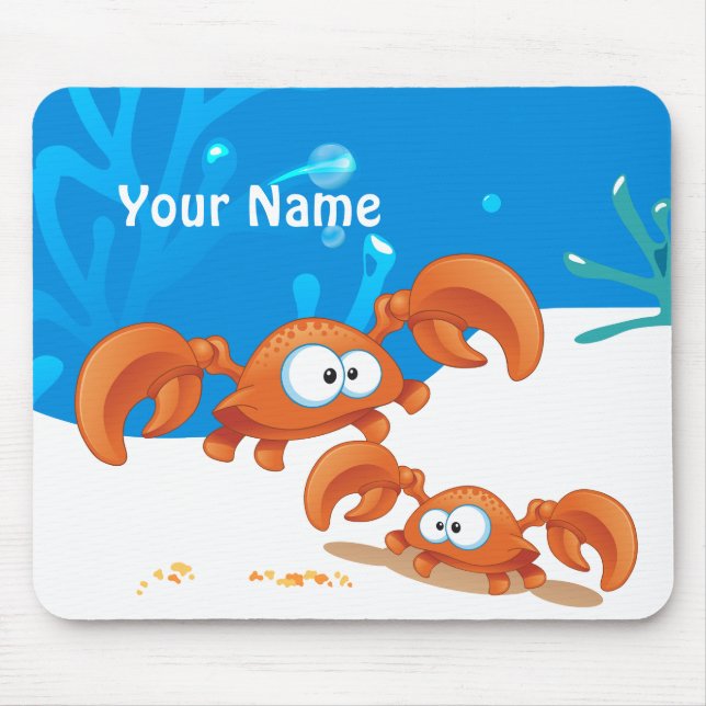 Cute Crab Ocean Aquatic Mousepad (Front)