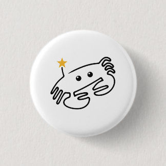 Cute Crab One Line Art with Red Heart 3 Cm Round Badge