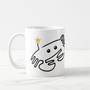 Cute Crab One Line Art with Red Heart Coffee Mug