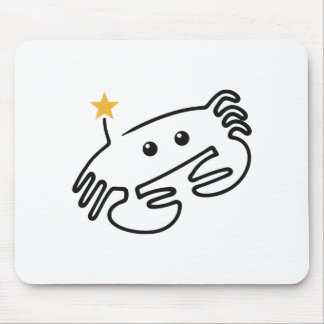 Cute Crab One Line Art with Red Heart Mouse Mat