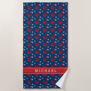 Cute Crab Pattern Kids Beach Towel