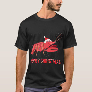 Cute crawfish Christmas Tree Lights T-Shirt