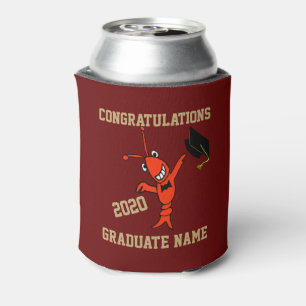 Cute Crawfish Graduation Can Cooler