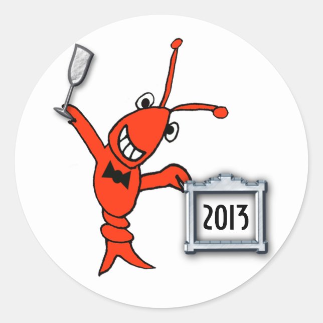 Cute Crawfish / Lobster 2013 Sticker (Front)