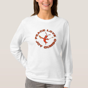 Cute Crawfish Peace Love Joy Gumbo T-Shirt