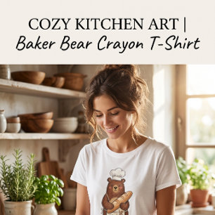 Cute Crayon Baker Bear with French Bread Chef T-Sh Hoodie