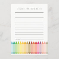 Cute Crayon Fun Rainbow Advice For Mum Baby Shower
