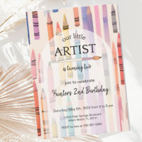 Cute Crayon Pastel Little Artist Birthday