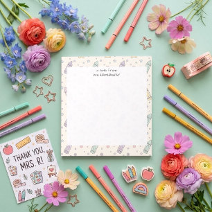Cute Crayon Pattern Teacher appreciation Notepad