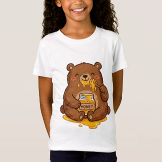 Cute Crayon Teddy Bear Eating Honey Coffee Mug T-Shirt