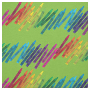 Cute Crayons Kids Art School Supplies Fabric