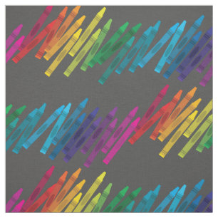 Cute Crayons Kids Art School Supplies Fabric