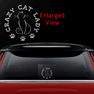 Cute Crazy Cat Lady Window Cling