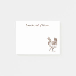 Cute Crazy Chicken Lady Farm Farmer Rooster Post-it Notes