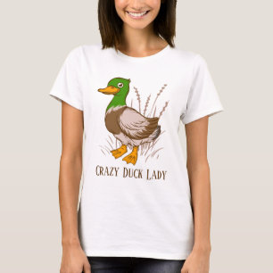 cute crazy duck lady add text T-Shirt