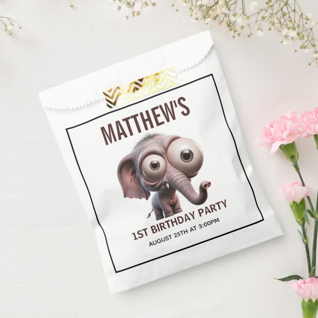 Cute Crazy elephant Farm Theme 1st Birthday Favour Bags (Sealed)