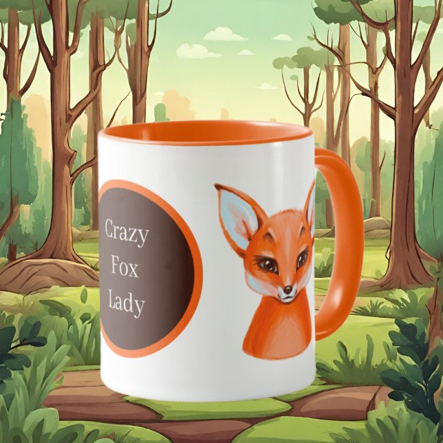 cute crazy fox lady add text mug (Creator Uploaded)