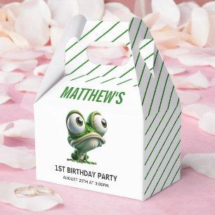 Cute Crazy Frog Farm Theme 1st Birthday Favour Box