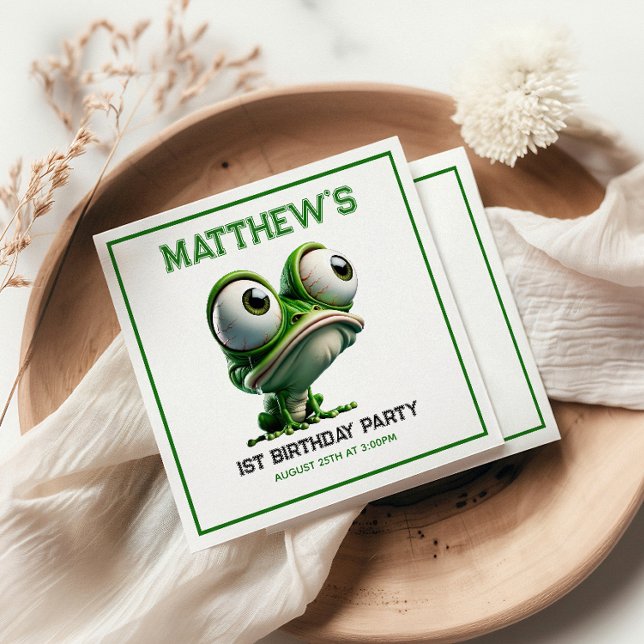 Cute Crazy Frog Farm Theme 1st Birthday Party Napkin (Cute Crazy Frog Farm Theme 1st Birthday Party Napkins
)