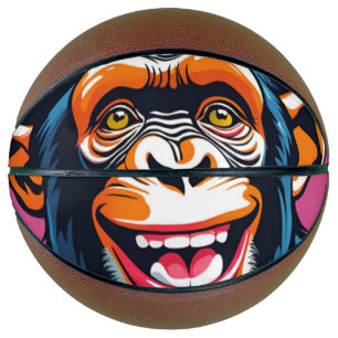Cute Crazy Funny Chimpanzee  Basketball