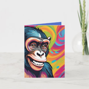 Cute Crazy Funny Chimpanzee  Card