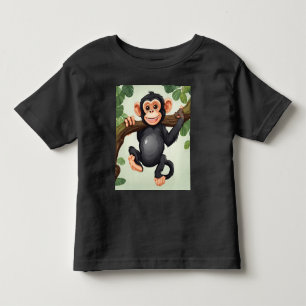 Cute Crazy Funny Chimpanzee Cartoon Toddler T-Shirt