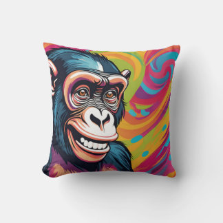Cute Crazy Funny Chimpanzee Cushion