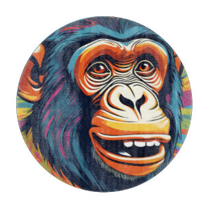 Cute Crazy Funny Chimpanzee  Cutting Board