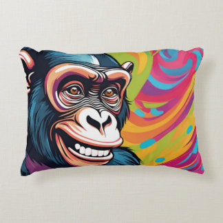Cute Crazy Funny Chimpanzee Decorative Cushion