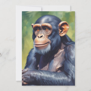 Cute Crazy Funny Chimpanzee  Holiday Card
