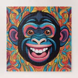 Cute Crazy Funny Chimpanzee  Jigsaw Puzzle