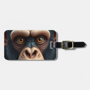 Cute Crazy Funny Chimpanzee  Luggage Tag