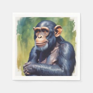 Cute Crazy Funny Chimpanzee Napkin
