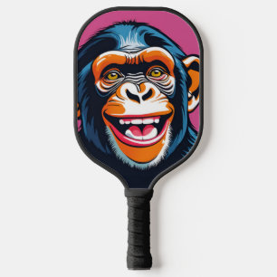 Cute Crazy Funny Chimpanzee Pickleball Paddle