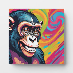 Cute Crazy Funny Chimpanzee  Plaque