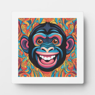 Cute Crazy Funny Chimpanzee  Plaque