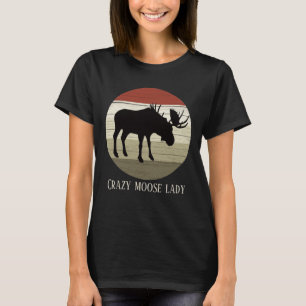 cute crazy moose lady add text T-Shirt