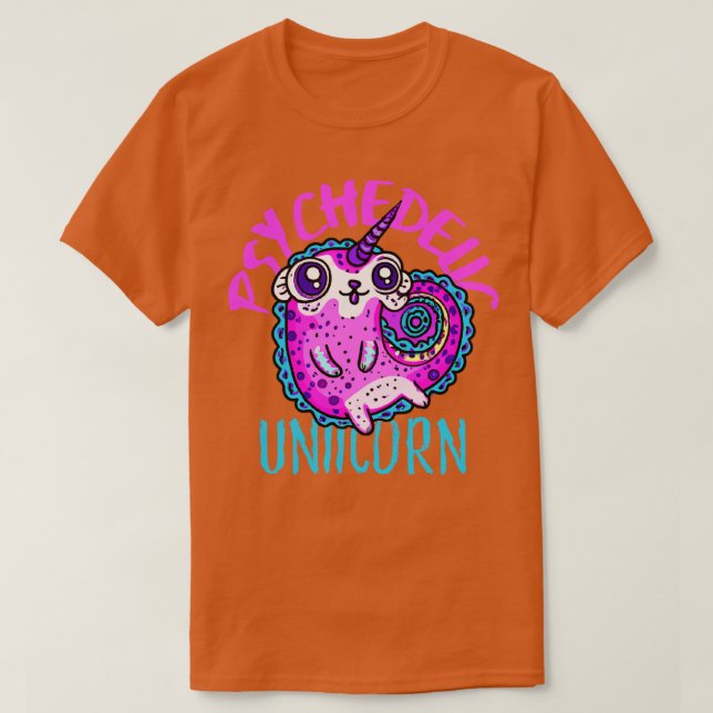 Cute Crazy Psycedelic Unicorn Artwork T-Shirt (Design Front)