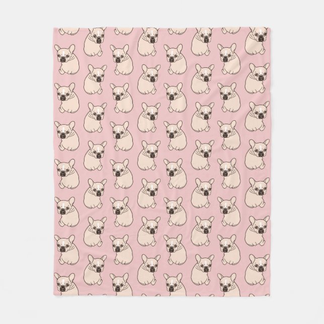 Cute cream Frenchie needs some love Fleece Blanket (Front)