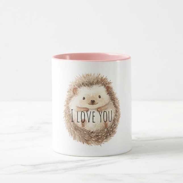 Cute Cream Hedgehog Mug (Center)