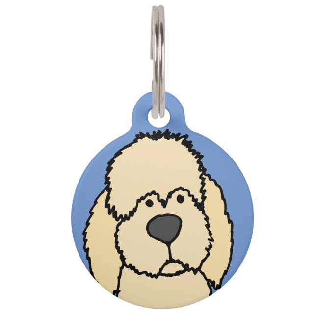 Cute Cream Labradoodle Puppy Dog Pet Tag (Front)